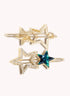 Marbelized Sparkle Star Duo Clip - Colors: Green Emerald Night & Peach Travertino